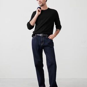 Banana Republic Men's Italian Merino crew-neck Sweater Black